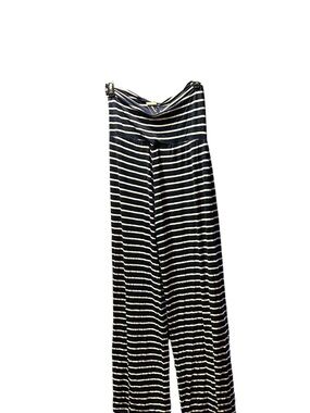 Max Edition Black & White Striped Wide-Leg Jumpsuit